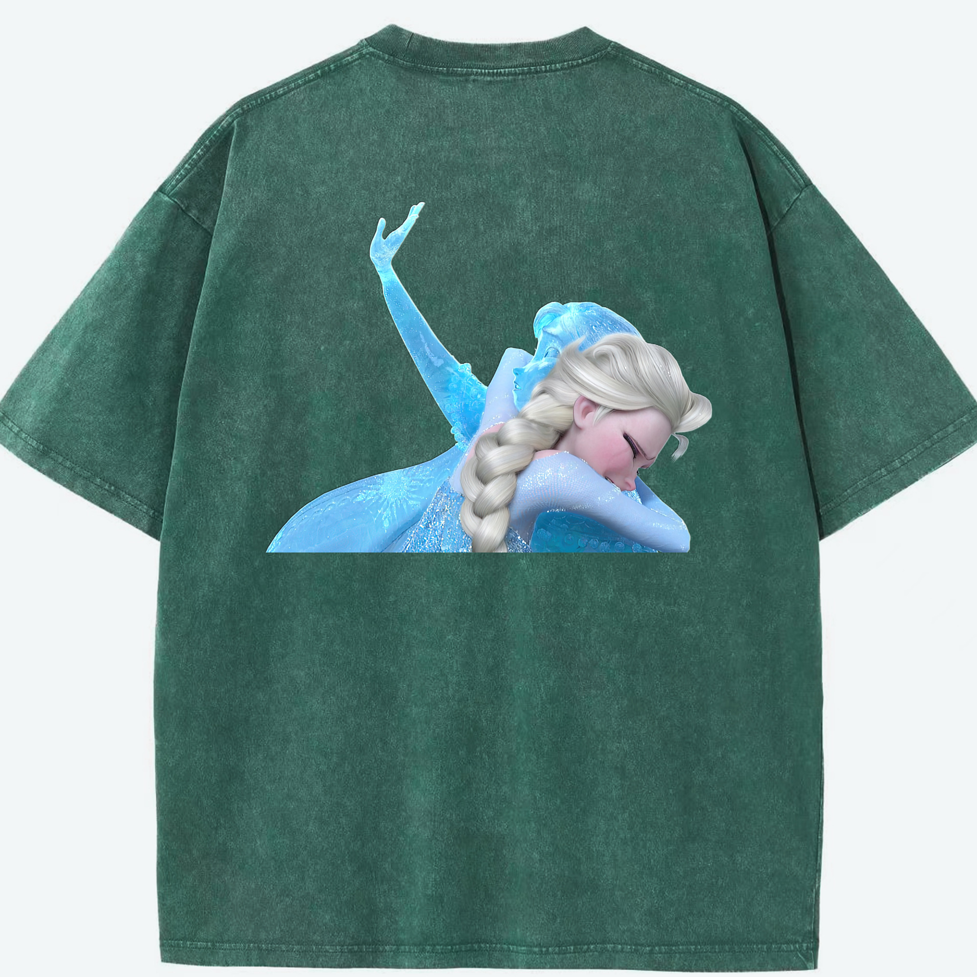 （画像用） アナと雪の女王 アンナ エルサ Frozen Anna Elsa 綿100% ヴィンテージ風 半袖Tシャツ（背面プリント）